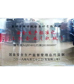 華東巢湖國力航標器材有限公司安全生產(chǎn)標準化三級企業(yè)